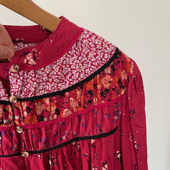 NWT Free People Paloma Printed Blouse - Picture 5 of 9